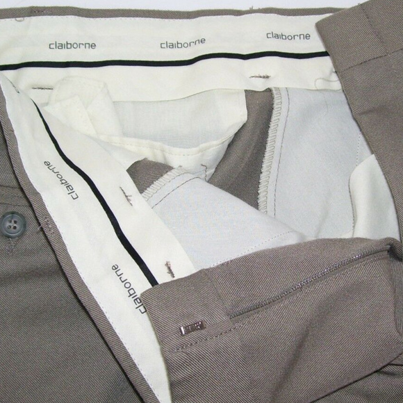 Claiborne Boys Pleated Slacks Taupe 20 Regular - Picture 3 of 8